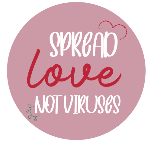 Raamsticker Spread love not viruses