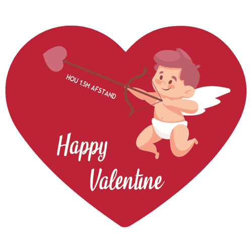 Raamsticker Happy Valentine - hartvormig