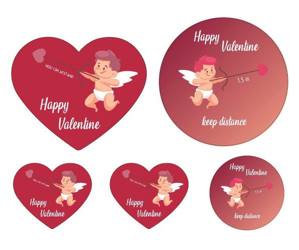 Cupido valentijnssticker